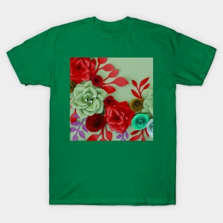 Red Flowers Art T-Shirt